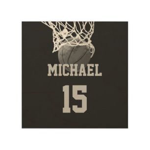 Basketball Your Name Wood Wall Art