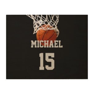 Basketball Your Name Wood Wall Art