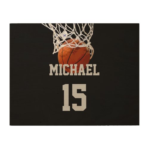 Basketball Your Name Wood Wall Art