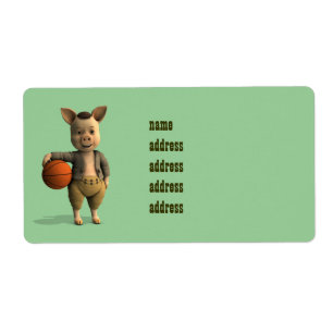 Basketballer Piglet Label