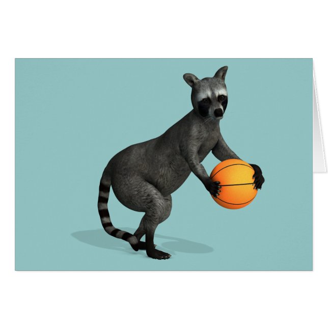 Basketballer Raccoon Cards (Front Horizontal)