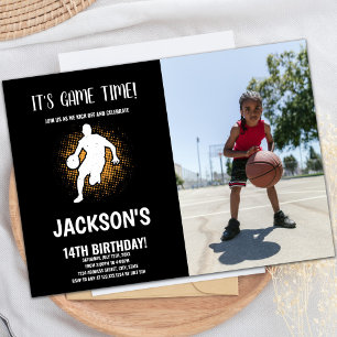 Basketballs Birthday Invitation with Photo