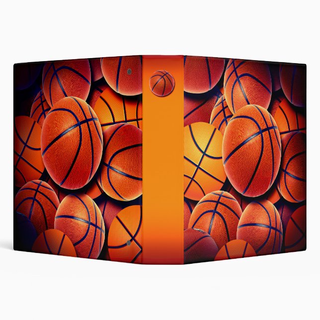 Basketballs Collage 3 Ring Binder (Background)