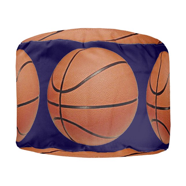Basketballs on a Round Pouf (Front)