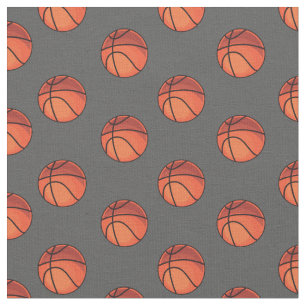 Basketballs on Dark Gray Fabric