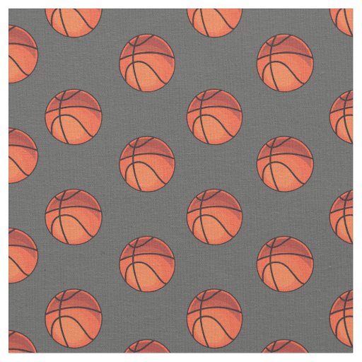 Basketballs on Dark Gray Fabric