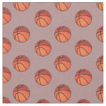 Basketballs on Dark Gray Pink Fabric