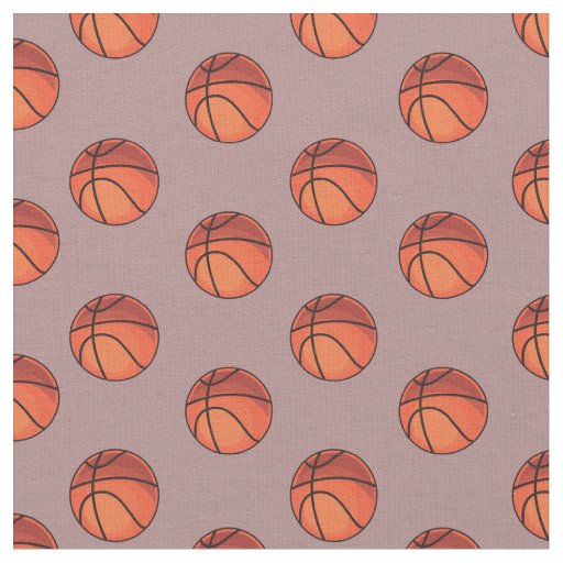 Basketballs on Dark Gray Pink Fabric