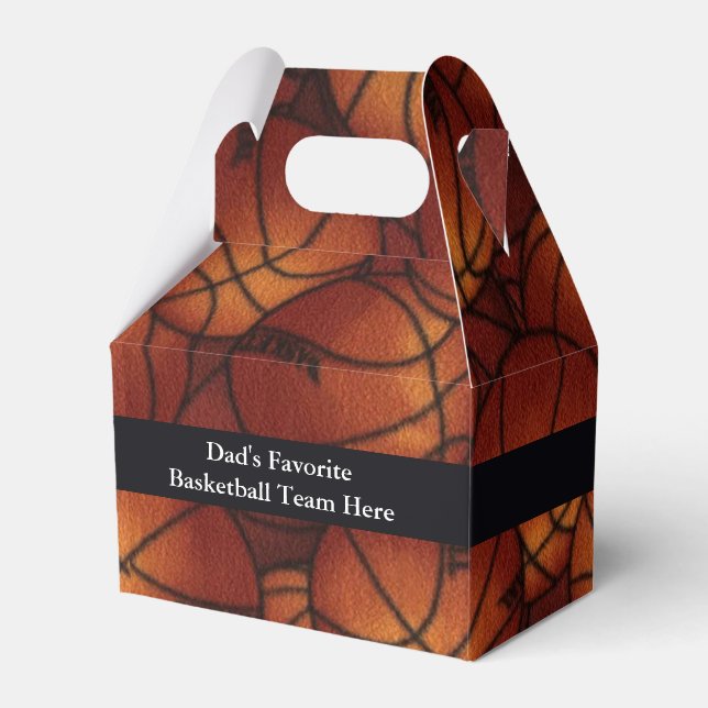 Basketballs on Flannel Favor Boxes (Front Side)