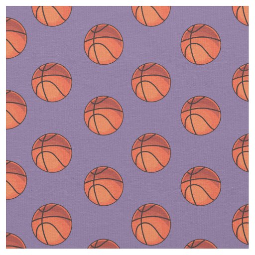 Basketballs on Gray-Purple Fabric