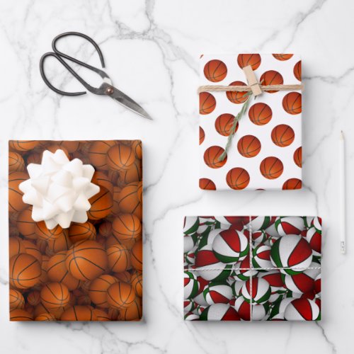 basketballs pattern Christmas or any occasion Wrapping Paper Sheets
