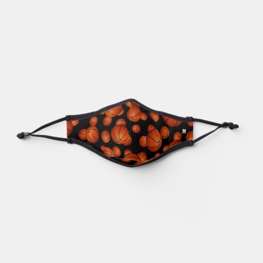 Basketballs pattern monogrammed premium face mask (Front)