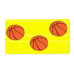 Basketballs pattern on label