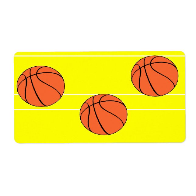 Basketballs pattern on label (Front)