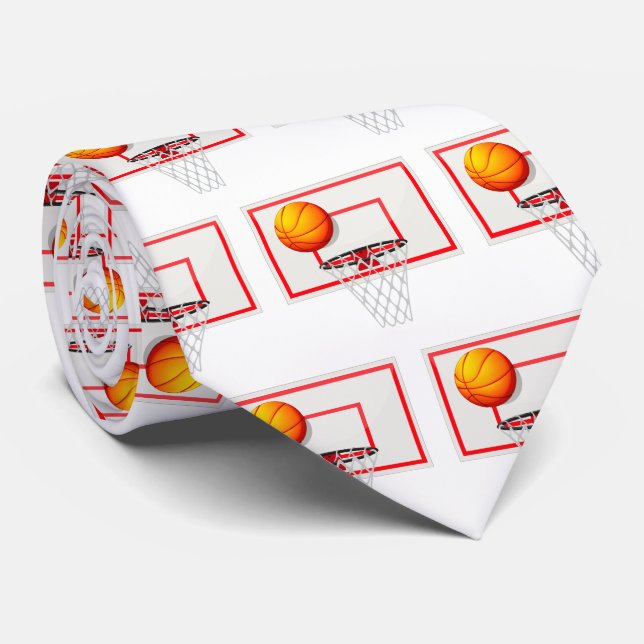 Basketballs Pattern | Sport Gifts Neck Tie (Rolled)