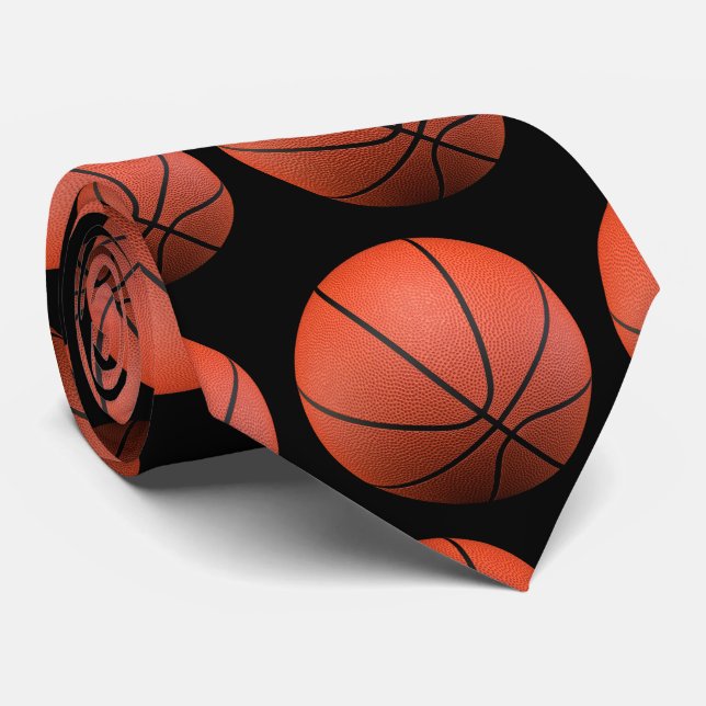 Basketballs Pattern | Sport Gifts Tie (Rolled)