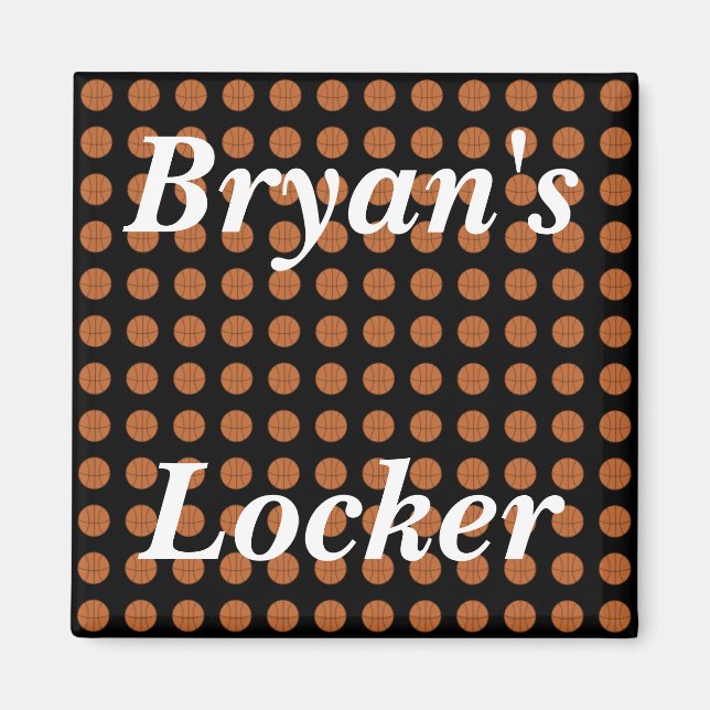 Basketballs Personalized Locker Magnet (Front)