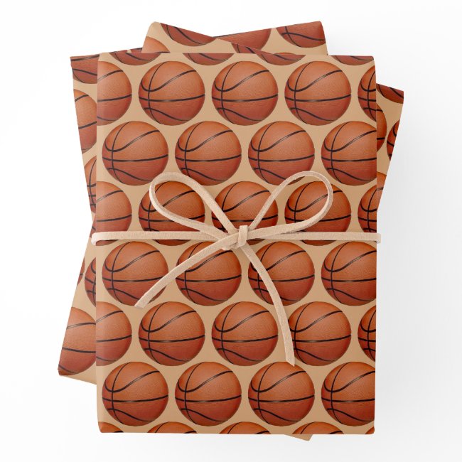 Basketballs Sport Design Wrapping Paper Sets
