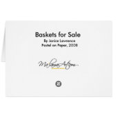 Baskets for Sale Cards (Back Horizontal)
