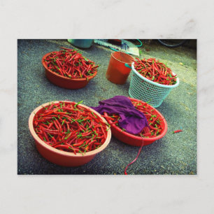 Baskets full of Chili, Waegwan, South Korea Postcard