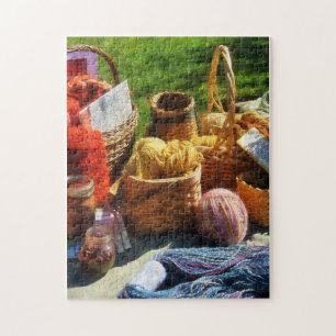 Baskets of Yarn at Flea Market Jigsaw Puzzle