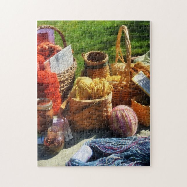 Baskets of Yarn at Flea Market Jigsaw Puzzle (Vertical)