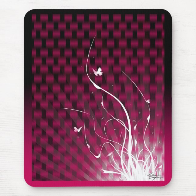 Basketweave Jungle Mousepad (magenta) (Front)