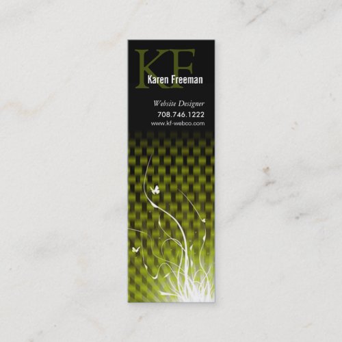 Basketweave Jungle Skinny Profile Card Template Business Card Template