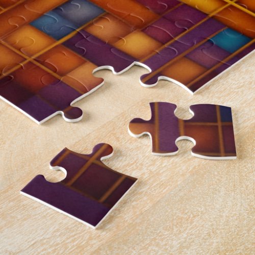 Basketweave pattern in regal colors microscopic p jigsaw puzzle