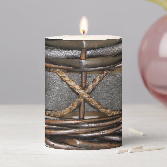 Basketweave  pillar candle (In Situ)