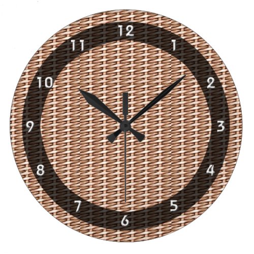 Basketweave Tan Diagonal Weave Clocks