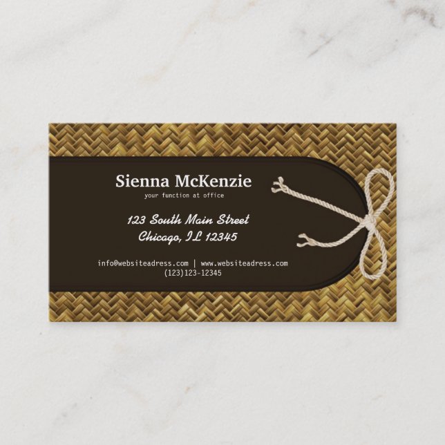 Basketweave theme business card (Front)