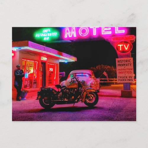 Basking in the Glow of Historic Route 66 Neon Postcard