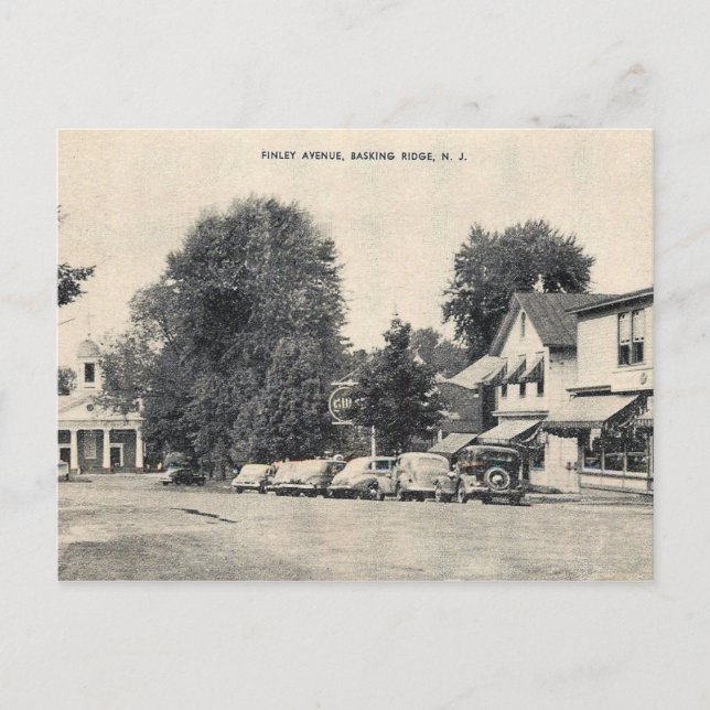 Basking Ridge, New Jersey, Street Scene, Vintage Postcard (Front)