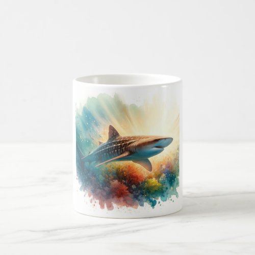 Basking Shark Elegance AREF804 _ Watercolor Coffee Mug