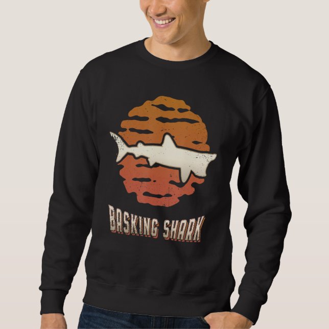 Basking Shark Vintage Retro Classic Animal Sunset Sweatshirt (Front)