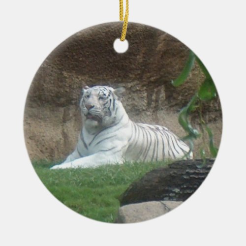 Basking White Tiger Ornament  Endangered Species