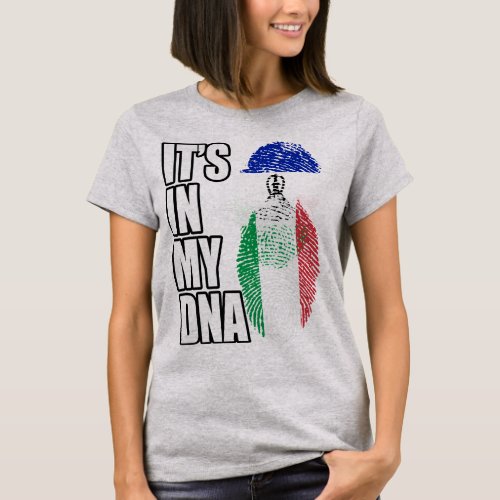 Basotho And Italian Mix Heritage DNA Flag T_Shirt