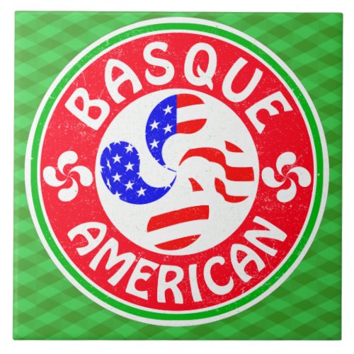 Basque American Euskara Lauburu Cross Ceramic Tile