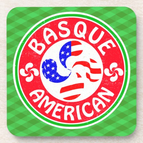 Basque American Euskara Lauburu Cross Coaster