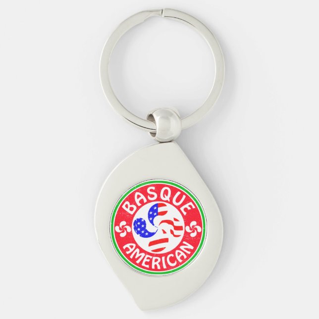 Basque American Euskara Lauburu Cross Keychain (Front)