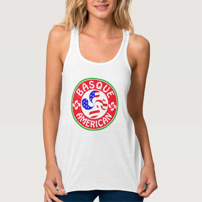 Basque American Euskara Lauburu Cross Tank Top (Front)