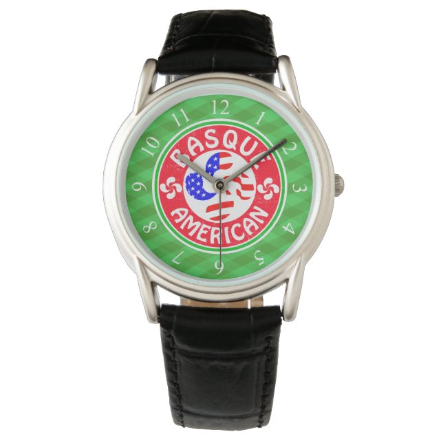 Basque American Euskara Lauburu Cross Watch (Front)