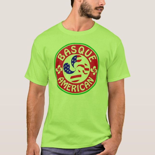 Basque American Euskara Lauburu T-Shirt (Front)
