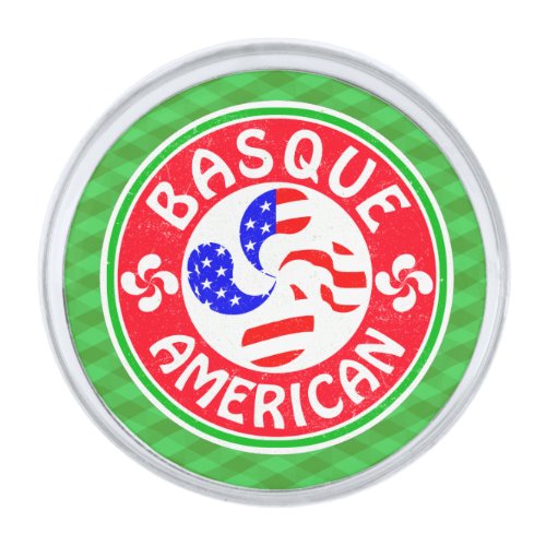 Basque American Lauburu Cross Lapel Pin