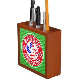 Basque American Lauburu Cross Pen Holder