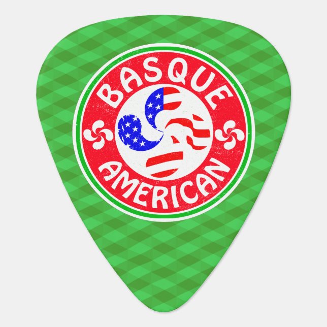 Basque American Lauburu Cross Plektrum Guitar Pick (Front)