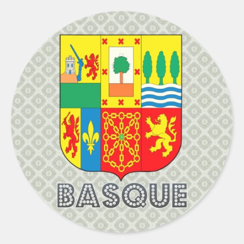 Basque Coat of Arms Classic Round Sticker