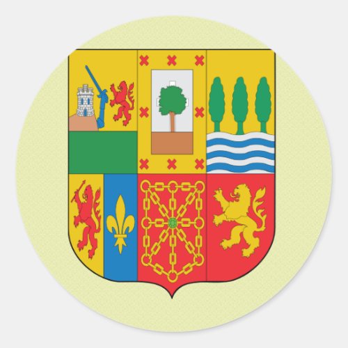 Basque Coat of Arms detail Classic Round Sticker