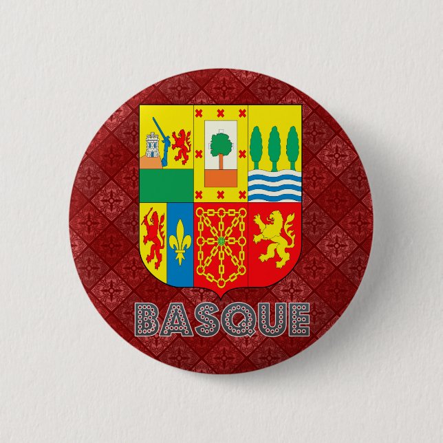 Basque Coat of Arms Pinback Button (Front)